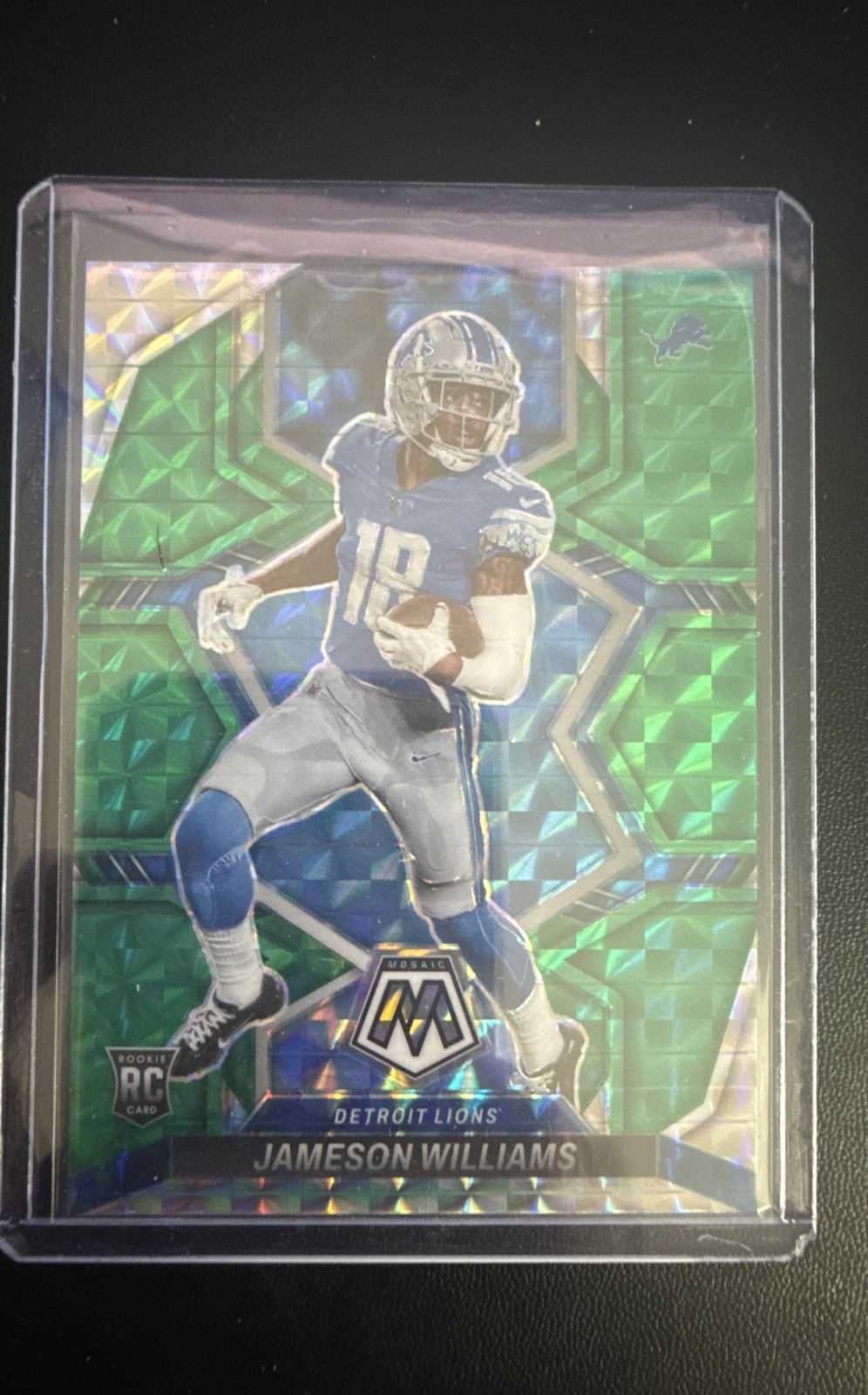 2022 Panini Mosaic - Rookies Jameson Williams #316 Green Mosaic Prizm (RC)