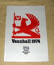 Vauxhall 1974 Car Range 16 pages, Ventora, VX4/90, Victor, Magnum, Viva. Rare.
