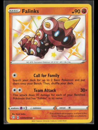 2021 Pokemon Falinks SV074/SV122 Shiny Rare Shining Fates Shiny Vault Holo NM
