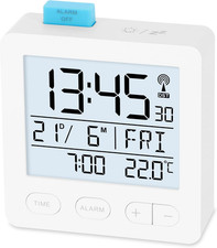 ADE Funkwecker Digital Mit Batterie | Funkuhr Mit Licht | Uhr Mit Temperaturanze