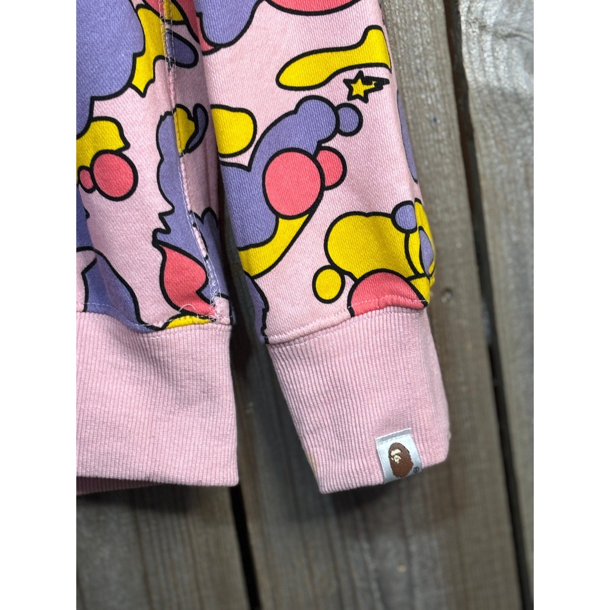 A Bathing Ape BAPE Shark Full Zip Hoodie Pink Multi Camo WGM Tiger