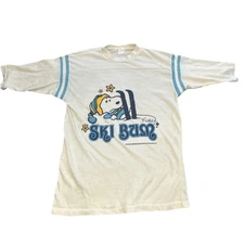 Peanuts Snoopy Ski Bum Women’s Size Small Artex Shirt Vintage 1958 Dated