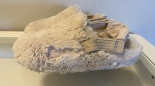 Nike Womens Beige Faux Fur Clog Slippers with...