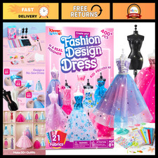 400 PCS Fashion Design Craft Kit for Kids, DIY Sewing with 3 Mannequins, Gifts f