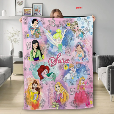 #ad #ad Custom Kids Princess Blanket – Personalized Name Flannel Throw $23.99
