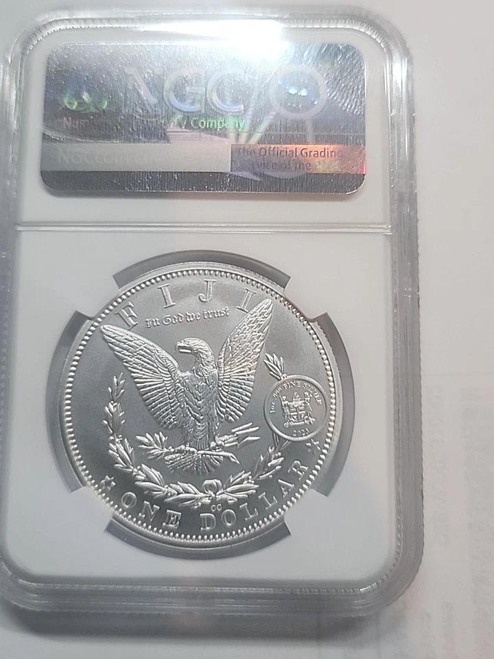 2023 $1 FIJI SILVER 1880 CC MORGAN NGC MS70 ULTRA BREAKS LABEL 1 OZ .999 FINE ER - Image 2 of 2