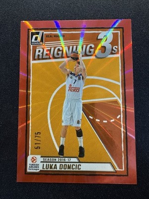 2024-25 Panini Donruss Euroleague BK Luka Doncic Reigning 3s Red # 51/75 #12