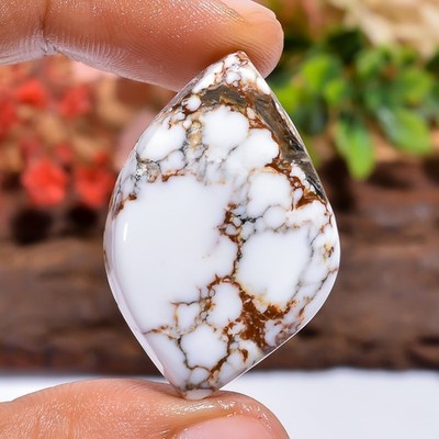 Natural Wild Horse Jasper Cabochon 47 Ct. Loose Gemstone 36X24 mm Jewelry Making