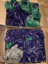 Lot of 100 Crown Royal Bags Mixed Sizes and Colors