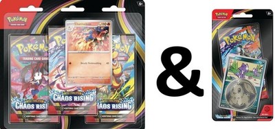 Pokemon ME04 Chaos Rising 3-Pack Blister & Checklane Blister COMBO SEALED!^