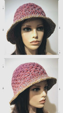 crochet womans handmade bucket hat brim cloche beanie wishing well new