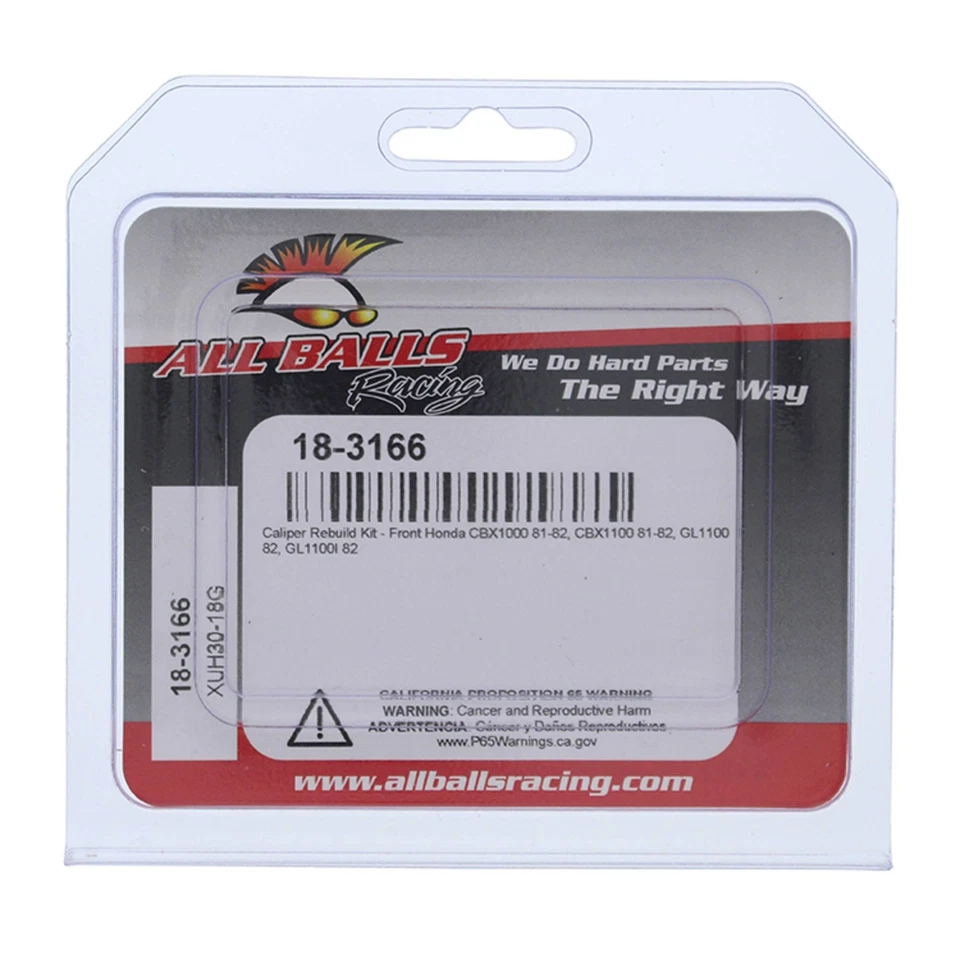 New All Balls Front Caliper Rebuild Kit 18-3166 for Honda GL 1100 Gold Wing - Imagem 4 de 4