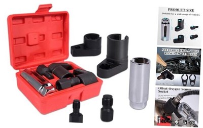 5-Piece Forged O2 Oxygen Sensor Socket & Thread Chaser Set   Automotive Tool