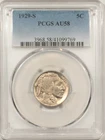1929-S BUFFALO NICKEL - PCGS AU-58