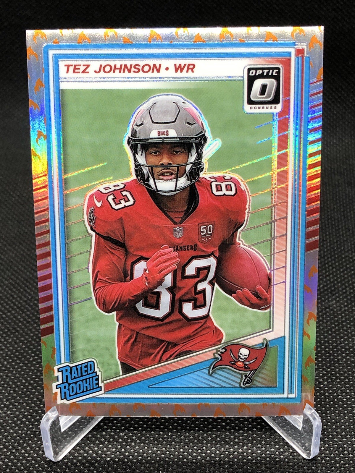 2025 Donruss Optic Tez Johnson RC #231 Fire Emoji Tampa Bay Buccaneers