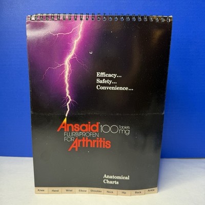 Ansaid Pain Medicine Anatomical Charts Drug Rep Ad Promo Pharma Marketing 1980s