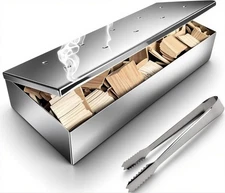 Stainless Steel Smoker Box Wood Chip Smoker Box for Gas Grill Charcoal Grill