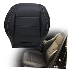 GXARTS Driver Side Bottom Perforated Leather Seat Cover Black Compatible with 