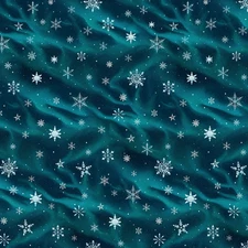 Comfort & Joy Dark Aqua Snowflakes by Michael Ward 44" wide BTY