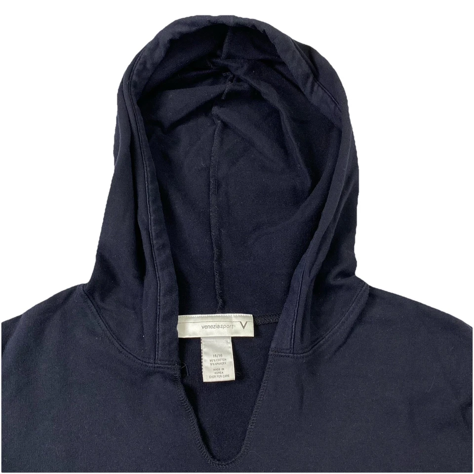 Venezia Sport пуловер с капюшоном Топ V шеи толстовка с капюшоном женщин размер 14/16 черный - Изображение 3 из 4