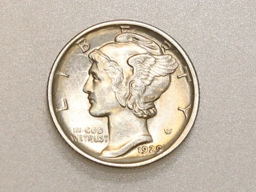 1929-D 10C MERCURY SILVER DIME BU FSB