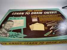 VTG 1950s Jon Gnagy Learn to Draw Outfit Instruction Book Art Set Used