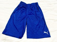 PUMA youth size 10/12 M gray 8.5  inseam athletic shorts pull on pockets
