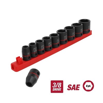 3/8-Inch Drive SAE Standard Impact Socket Set 11-Piece