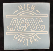 AC/DC High Voltage Full 5.5"  Vinyl Transfer Sticker for Window, guitar case