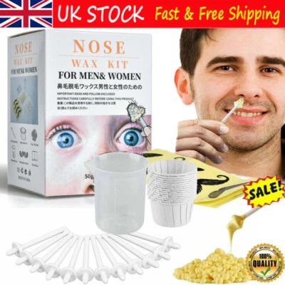 HAILICARE Unisex Nose Ear Hair Removal Wax Kit Nostril Painless Remove Easy Nasal Waxing