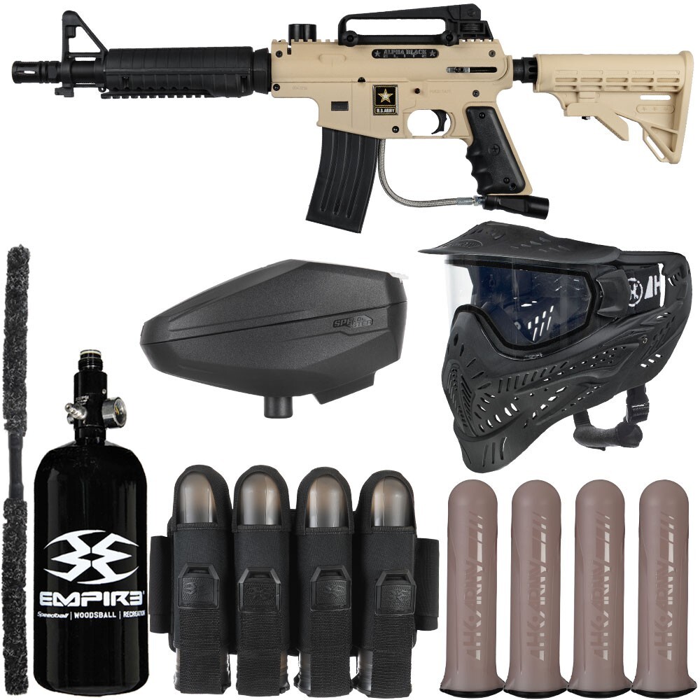 Tippmann US Army Alpha Black Elite Tactical Rivalry Paintball Kit - Tan