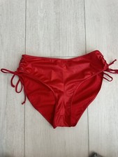 Vintage Frederick's of Hollywood Lace-up Sides Panties Sz S - Red