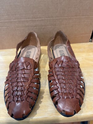 The Leather Collection Brown Huarache Style Sandals, Women’s Size Made  Brazil
