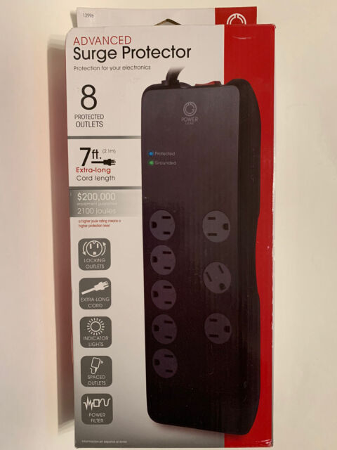 Advanced Surge Protector 8 Locking Outlets 7ft Cord With Indicator Lights for sale online