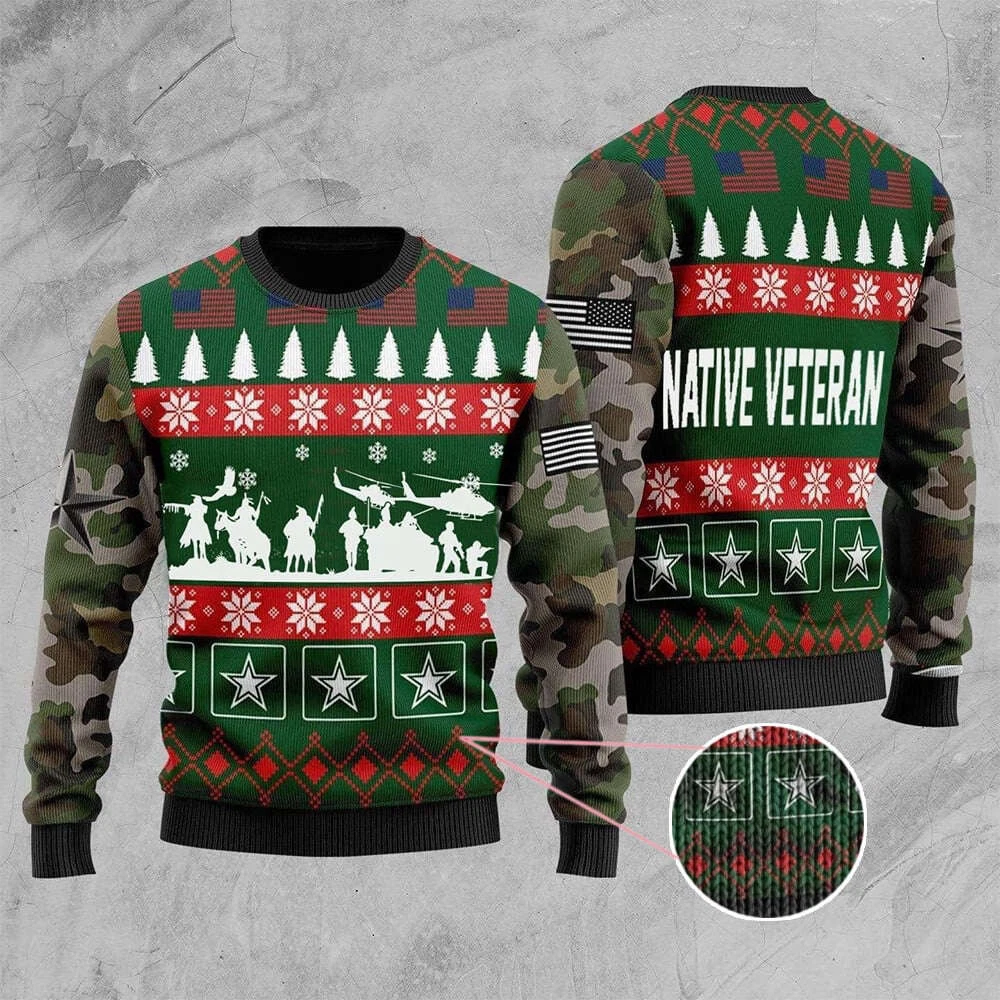 Camo clearance christmas sweater