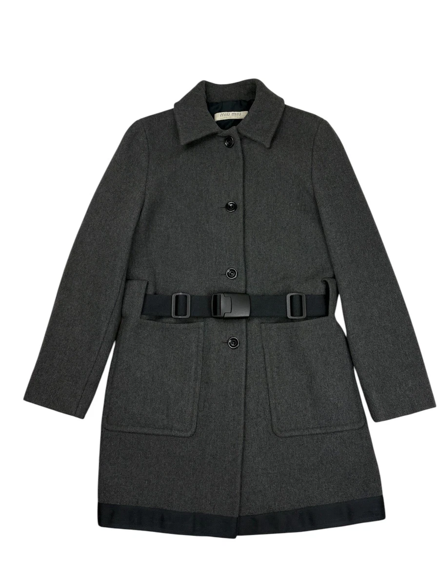 ジャケット・アウター Miu Miu Puffsleeve Long Coat Khaki Miu Miu Puffsleeve Long Coat Khaki Miu Miu beige/ khaki jacket