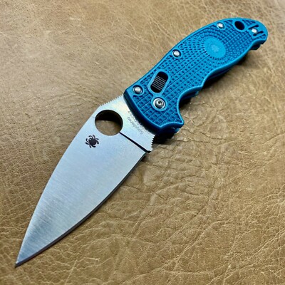 Spyderco Manix 2 C101PCBL2  Steel Mineral Blue Lightweight Plain Edge Sprint Run