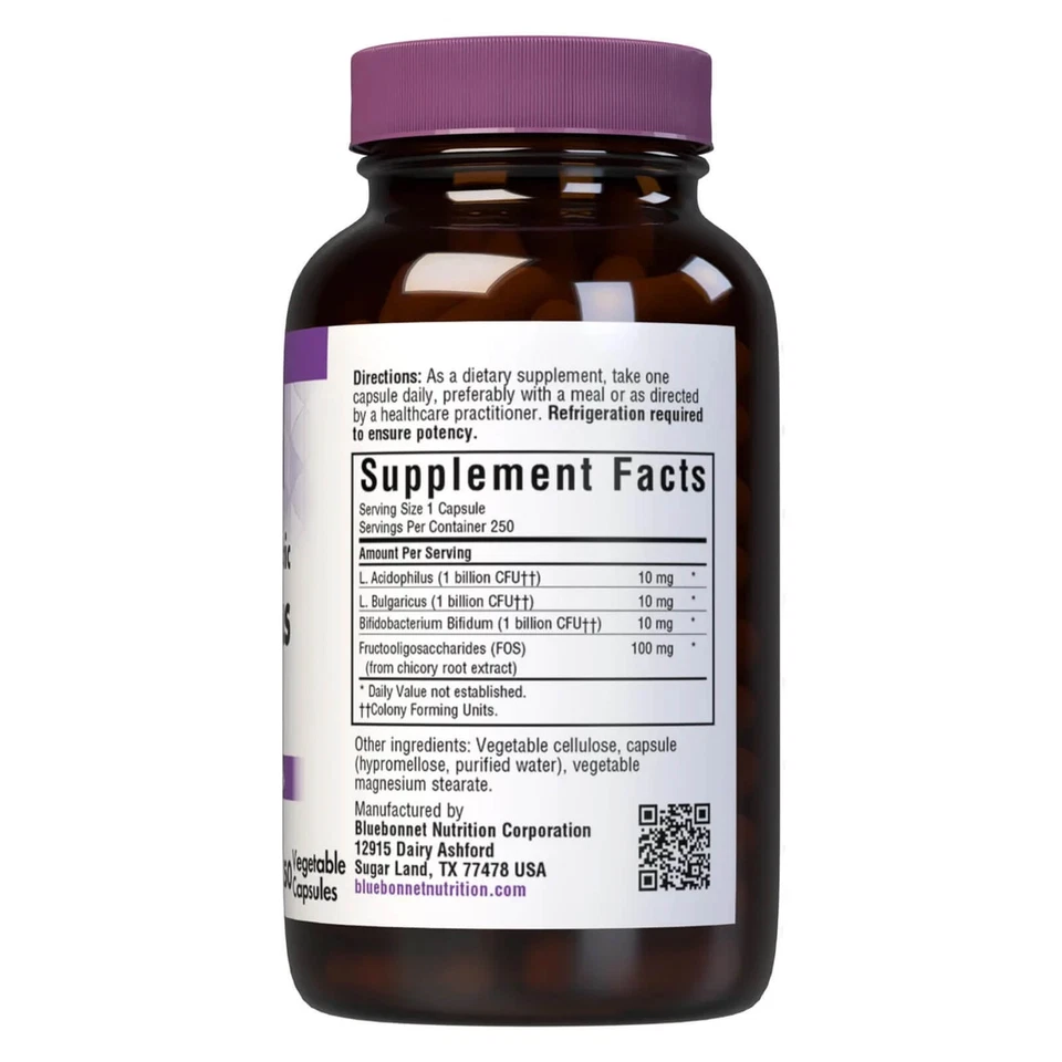 Bluebonnet Milk-Free Probiotic Acidophilus & Fos 250 Veg Capsules - Image 2 of 4