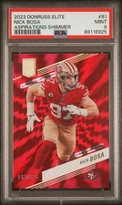 2023 DONRUSS ELITE NICK BOSA ASPIRATIONS SHIMMER /625 SP 49ERS #81 - PSA 9 POP 3
