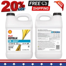 Shell Rotella T4 Triple Protection 15W-40 Diesel Engine Oil, 2.5 Gallon, Single