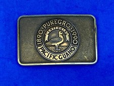 Vintage Puregro Pacific Guano Belt Buckle 1890 1990 Centennial Celebration