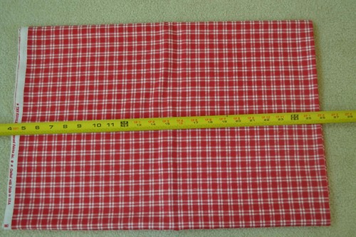 24" Long x 44" Wide, Vintage, Red Plaid Quilt Cotton, Concord/Kesslers, M5312 - Picture 2 of 6