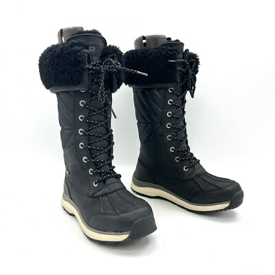 Ugg Quilted Black Leather 