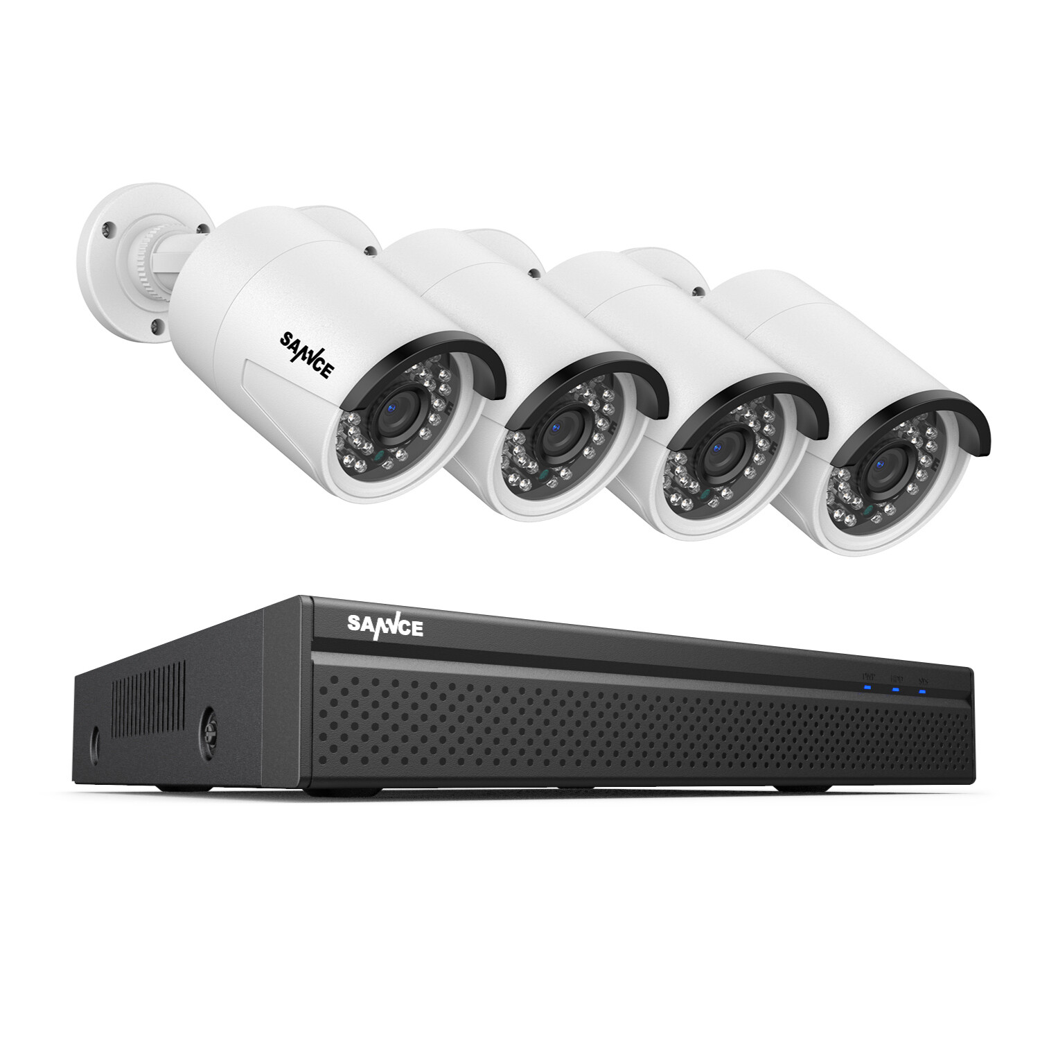 SANNCE 4K 8CH NVR 3MP POE Security Camera System Two Way Audio Recording Outdoor