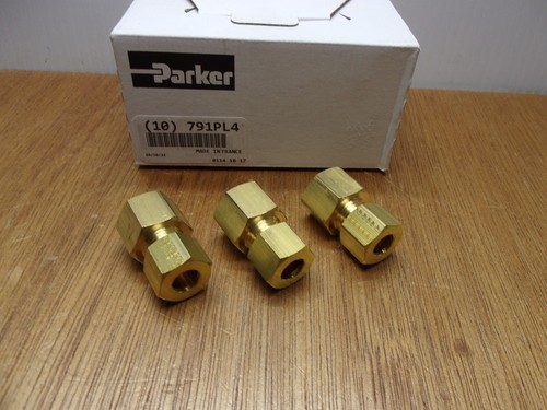 (Qty.3) Parker Brass Connector 3/8" BSPP Female Pipe X 10 MM Tube Compression