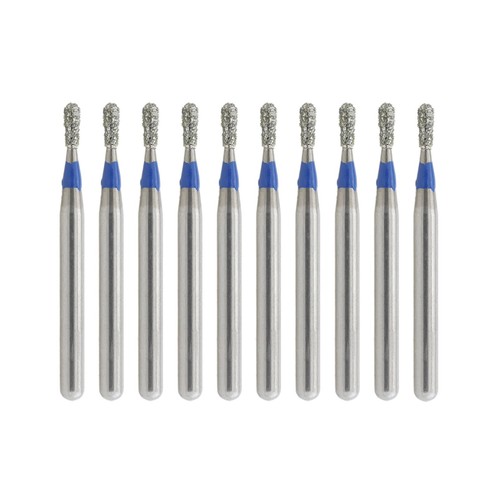 25 Frese Diamantate Dentali FG – Cilindro Piatto 835/008M – Grana Standard Per Alta Velocità