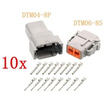 10x Deutsch DTM06-8S/DTM04-8P Sealed Waterproof Electrical Connector Plug Kits