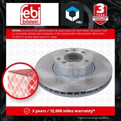 2x Brake Discs Pair Vented fits BMW 750 E32 5.0 Front 90 to 94 324mm Set Febi