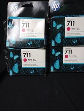 Lot Of 4 HP 711 29-ml Magenta DesignJet Ink Cartridge, CZ131A Expired 02/2023