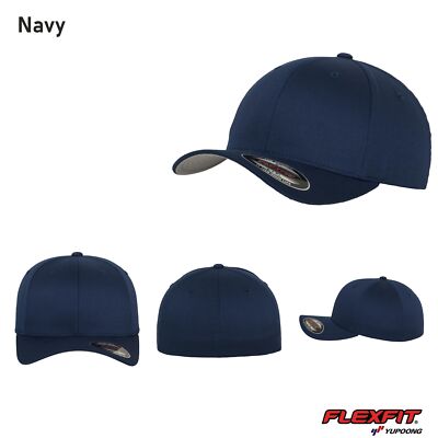 Original FLEXFIT  Wooly Combed  Baseball Cap / Mütze / Kappe Navy